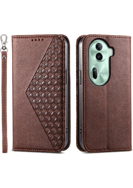 Oppo Flip 11 5g Cüzdan Eşkenar Dörtgen Şekli Standı Için Flip Case El Kayışı Günlük (Yurt Dışından)