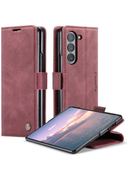 Samsung Galaxy Z Için Flip Case Fold 6 5g Kılıf Kart Yuvası Kickstand Manyetik (Yurt Dışından)