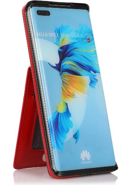 Huawei Mate 40 Kart Tutucu ile Uyumlu Premium Deri Çanta Cüzdan (Yurt Dışından)