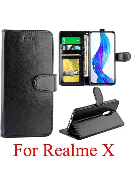 Realme x Kickstand Kart Tutucu Pu Deri Darbeye Dayanıklı Için Flip Case (Yurt Dışından) fiyatları