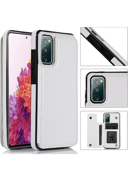 Kart Tutucu Çift Manyetik Pu ile Samsung Galaxy S20 Fe Için Cüzdan Kılıf (Yurt Dışından)