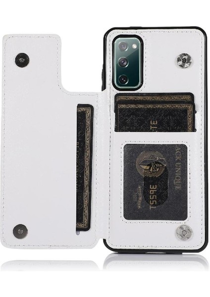 Kart Tutucu Çift Manyetik Pu ile Samsung Galaxy S20 Fe Için Cüzdan Kılıf (Yurt Dışından) modelleri