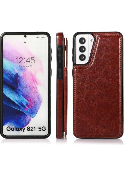 Samsung Galaxy S21 Artı Çift Manyetik Toka Kart Yuvaları Için Cüzdan Kılıf (Yurt Dışından)