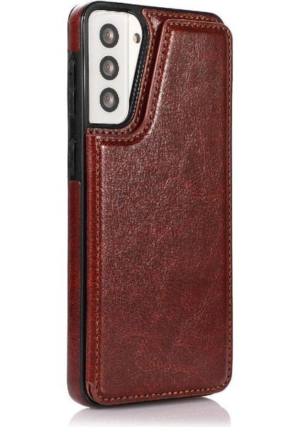 Samsung Galaxy S21 Artı Çift Manyetik Toka Kart Yuvaları Için Cüzdan Kılıf (Yurt Dışından) modelleri
