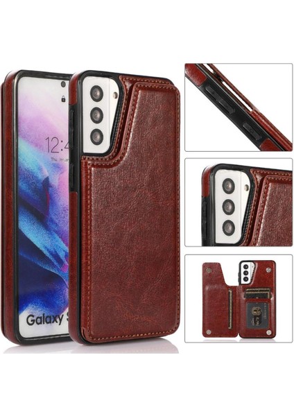 Samsung Galaxy S21 Artı Çift Manyetik Toka Kart Yuvaları Için Cüzdan Kılıf (Yurt Dışından) fırsatları