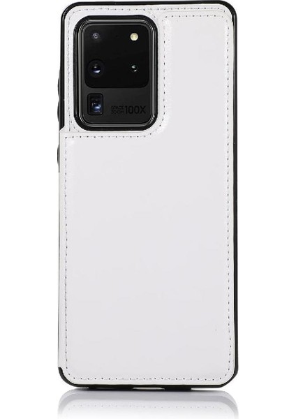 Kart Pu ile Samsung Galaxy S20 Ultra Kickstand Kart Yuvaları Için Cüzdan Kılıf (Yurt Dışından) fiyatları