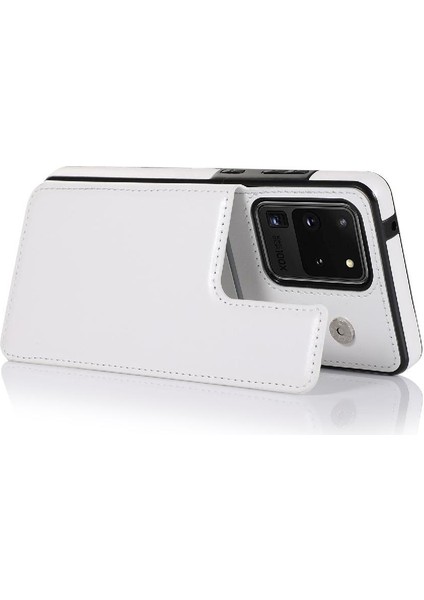 Kart Pu ile Samsung Galaxy S20 Ultra Kickstand Kart Yuvaları Için Cüzdan Kılıf (Yurt Dışından) modelleri