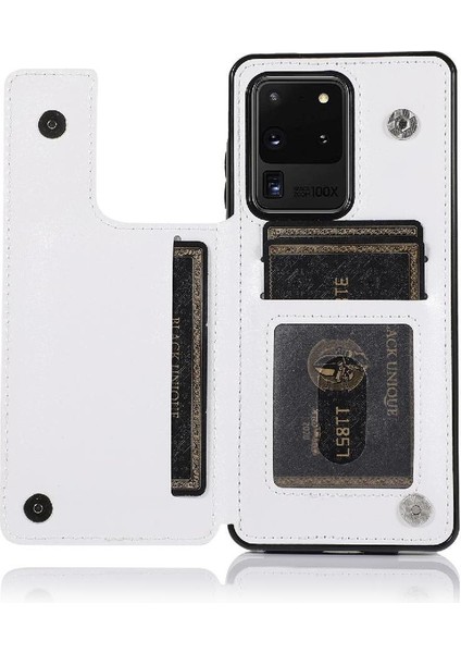 Kart Pu ile Samsung Galaxy S20 Ultra Kickstand Kart Yuvaları Için Cüzdan Kılıf (Yurt Dışından) fırsatları