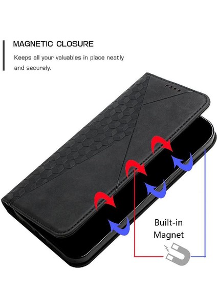 Realme C61 Cüzdan Kickstand Pu Deri Kart Ekleme Için Flip Case (Yurt Dışından)