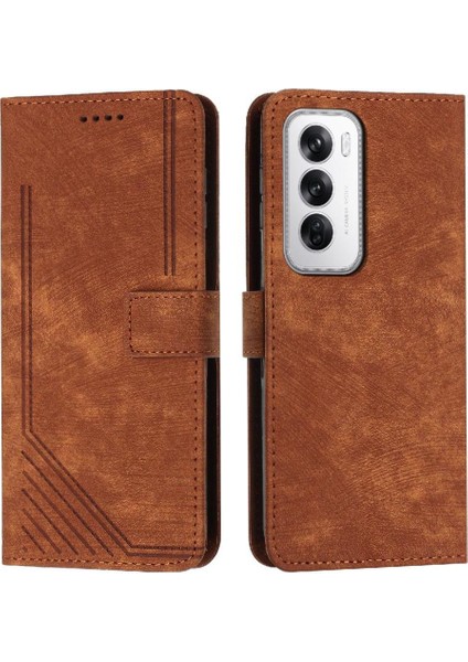 Oppo Oppo 12 5g Cüzdan Kickstand Kart Ekleme Pu Deri Için Flip Case (Yurt Dışından)