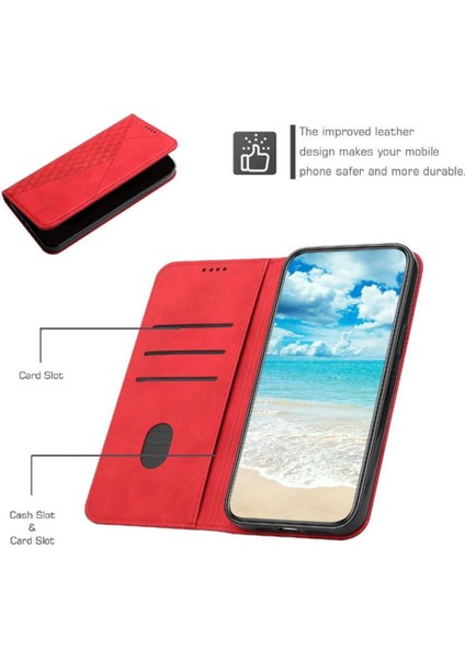 Realme C61 Cüzdan Kickstand Pu Deri Kart Ekleme Için Flip Case (Yurt Dışından)