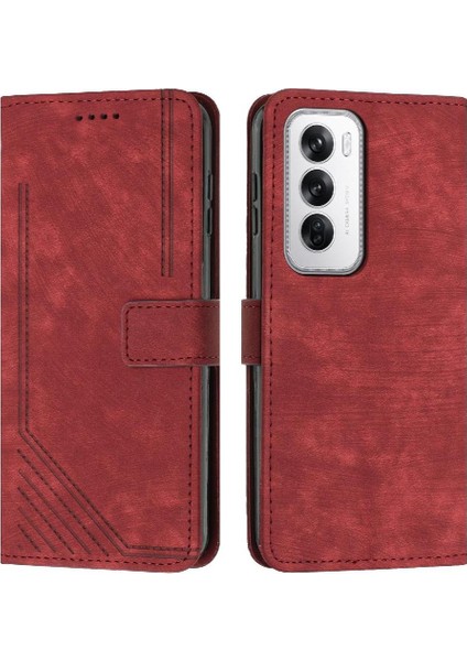 Oppo Oppo 12 5g Cüzdan Kickstand Kart Ekleme Pu Deri Için Flip Case (Yurt Dışından)