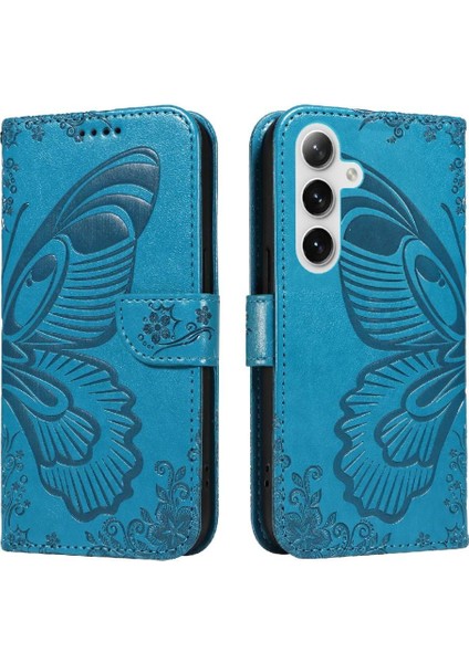 Samsung Galaxy S24 Artı Yüksek Kaliteli Deri ile Kabartmalı Flip Case (Yurt Dışından)