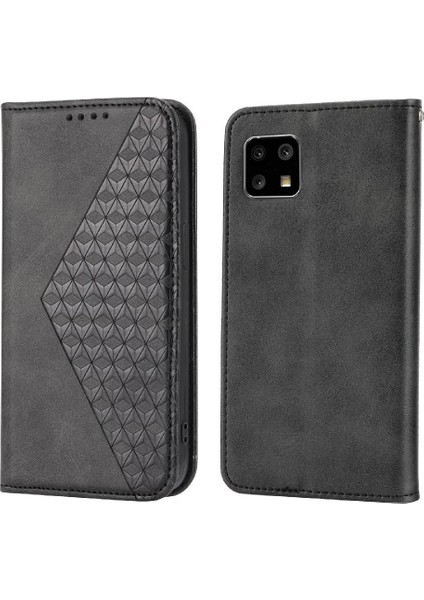 Samsung Galaxy A22 5g Için Flip Case El Kayışı Standı Cüzdan Eşkenar Dörtgen Şekli (Yurt Dışından)