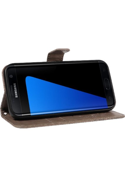 Kredi Kartı Yuvası Yüksek Kaliteli Deri ile Samsung Galaxy S7 Için Flip Case (Yurt Dışından)