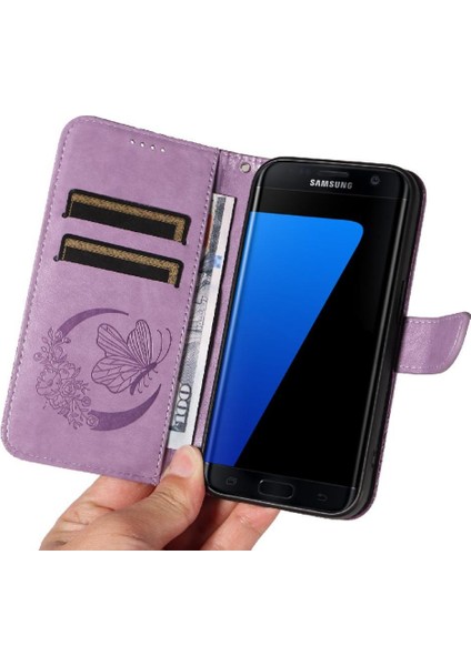 Samsung Galaxy S7 Kenar Yüksek Kaliteli Deri Kredi Kartı ile Flip Case (Yurt Dışından) fırsatları
