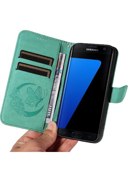 Kredi Kartı Yuvası Yüksek Kaliteli Deri ile Samsung Galaxy S7 Için Flip Case (Yurt Dışından)