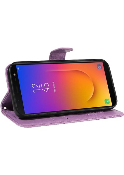 Samsung Galaxy J6 2018 Için Flip Case Ayrılabilir El Kayışı Kabartmalı Yüksek (Yurt Dışından)