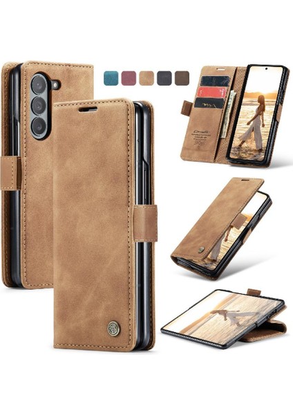 Samsung Galaxy Z Için Flip Case Fold 6 5g Kılıf Kart Yuvası Kickstand Manyetik (Yurt Dışından)