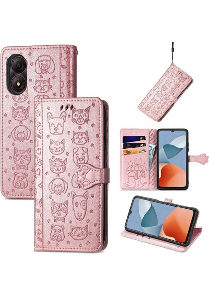 Zte A34 Karikatür Hayvanlar Için Flip Case Kısa Kayış Deri Kılıf Kapak Çevirin (Yurt Dışından) fırsatları