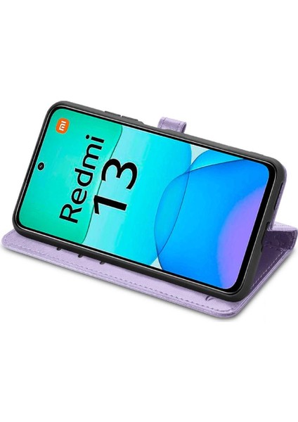Xiaomi Redmi Için Flip Case 13 4g Deri Kılıf Kısa Kayış Karikatür Hayvanlar (Yurt Dışından) modelleri