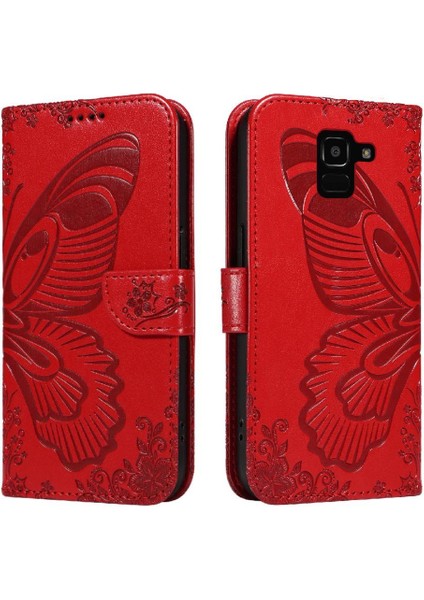 Samsung Galaxy J6 2018 Için Flip Case Ayrılabilir El Kayışı Kabartmalı Yüksek (Yurt Dışından) modelleri