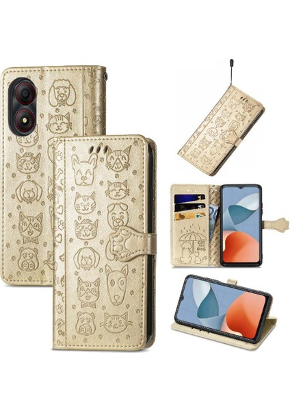 Zte A34 Karikatür Hayvanlar Için Flip Case Kısa Kayış Deri Kılıf Kapak Çevirin (Yurt Dışından) fırsatları