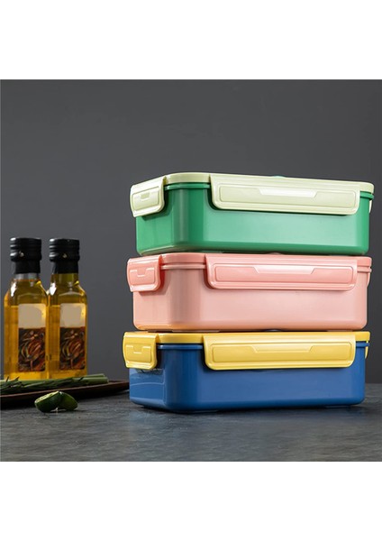 Yetişkinler Için Kutular, 1400 ml Bento Öğle Yemeği Kutusu Çocuk Kaşık ve Çatallı, Kap Bölmi (Yeşil) (Yurt Dışından)