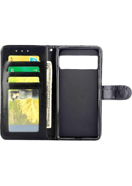 Google Piksel 7 Pro Kickstand Pu Deri Manyetik Kapatma Için Flip Case (Yurt Dışından)