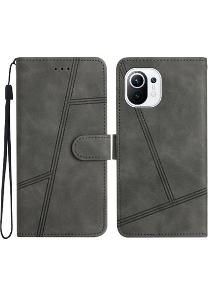 Xiaomi 11 Lite Için Flip Case Bilek Kayışı Cüzdan Pu Deri Kart Yuvaları Flip (Yurt Dışından) indirimleri