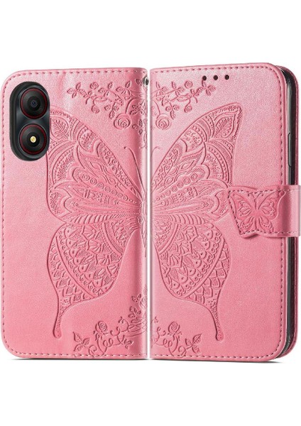 Zte A34 Flip Kapak Için Flip Case Darbeye Deri Kılıf Basit Iş (Yurt Dışından)