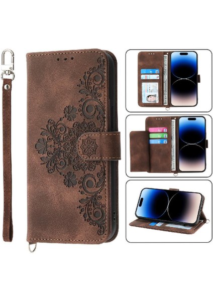 IPhone 16 Için Flip Case Pro Max Çoklu Kredi Kartı Yuvaları Kabartmalı (Yurt Dışından)