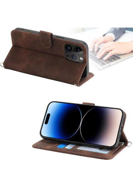 IPhone 16 Için Flip Case Pro Max Çoklu Kredi Kartı Yuvaları Kabartmalı (Yurt Dışından)