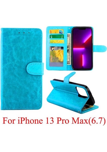 IPhone 13 Için Flip Case Pro Max Kart Tutucu Pu Deri Darbeye Kapatma (Yurt Dışından)