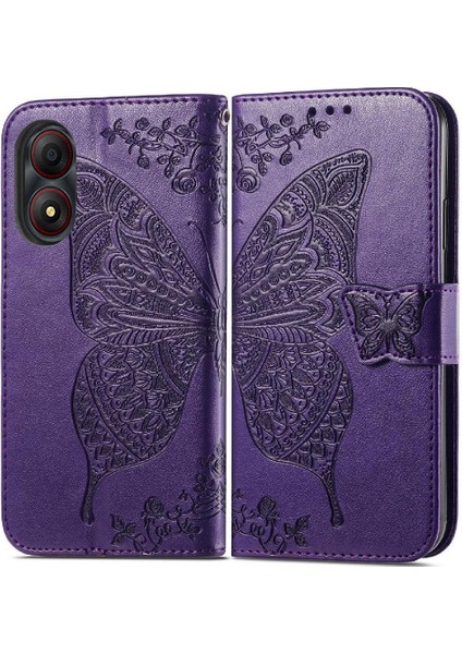 Zte A34 Flip Kapak Için Flip Case Darbeye Deri Kılıf Basit Iş (Yurt Dışından)