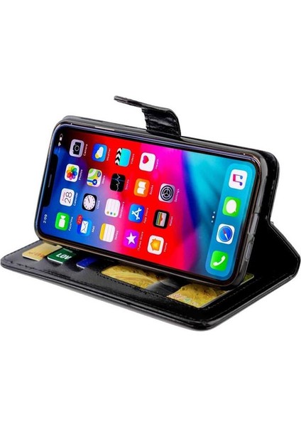 IPhone 11 Için Flip Case Pro Max Darbeye Pu Deri Kickstand Kart (Yurt Dışından)