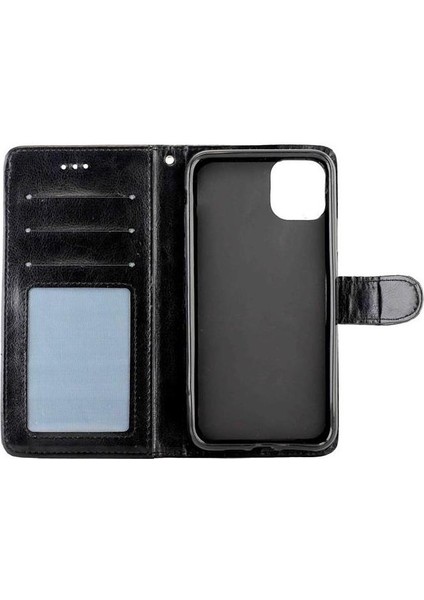 IPhone 11 Için Flip Case Pro Max Darbeye Pu Deri Kickstand Kart (Yurt Dışından)