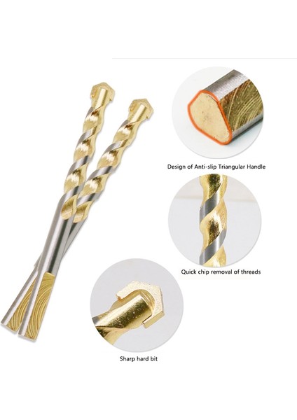 5 Adet Üç Köşeli Saplı Alaşım Matkap Uçları 6-12MM Bıçak Çapı (Yurt Dışından)