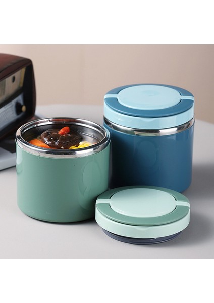 Sızdırmaz Öğle Yemeği Bento Kutusu Paslanmaz Çik Çorba Bardağı Gıda Kabı Termal Kahvaltı 630ML Yeşil (Yurt Dışından)
