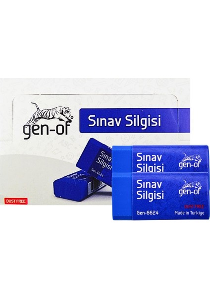 Gen Of No:24 Dust Free Orta Boy Sınav Silgisi Mavi 3 Adet