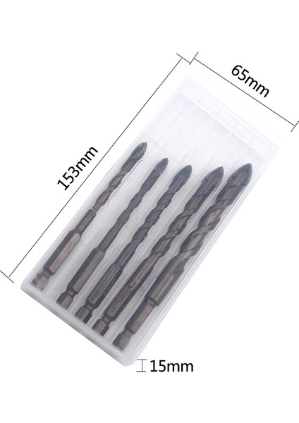 5pcs Altıgen Seramik Karo Matkap Ucu Seti Alaşım 6/6/8/10/12MM (Yurt Dışından)