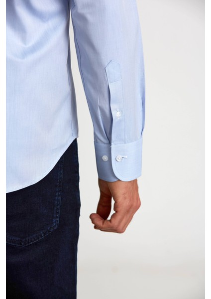 Regular Fit Açık Mavi Klasik Erkek Gömlek GM23K232077_D33