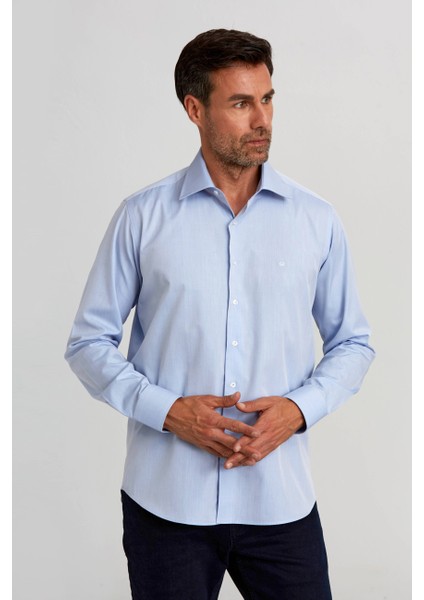 Regular Fit Açık Mavi Klasik Erkek Gömlek GM23K232077_D33