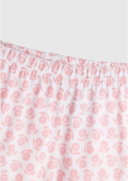 Kız Çocuk Toz Pembe Çiçek Desenli Pijama Takımı fiyatları