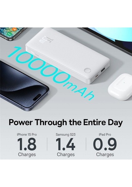 Airpow Lite Power 10.000MAH 15W Powerbank - Beyaz