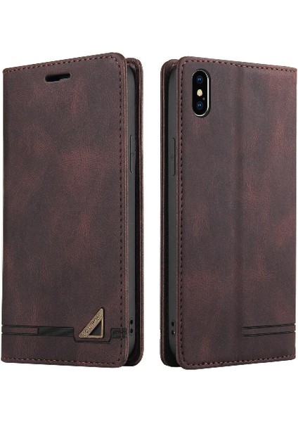 IPhone Xs Max Premium Deri Kickstand Iki Kart Yuvaları Premium Kılıf (Yurt Dışından)
