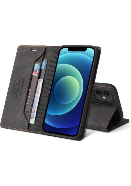 IPhone 12 Için Kılıf Mini Premium Deri Premium Deri Iki Kart Yuvaları (Yurt Dışından)