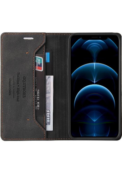 IPhone 11 Için Kılıf Pro Iki Kart Yuvaları Premium Deri Premium Deri (Yurt Dışından)
