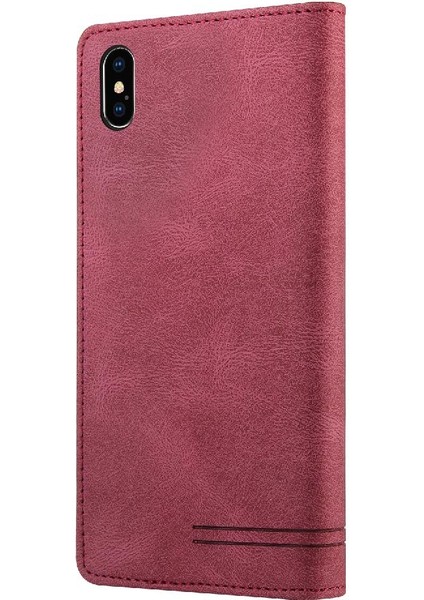 IPhone Xs Max Premium Deri Kickstand Iki Kart Yuvaları Premium Kılıf (Yurt Dışından)