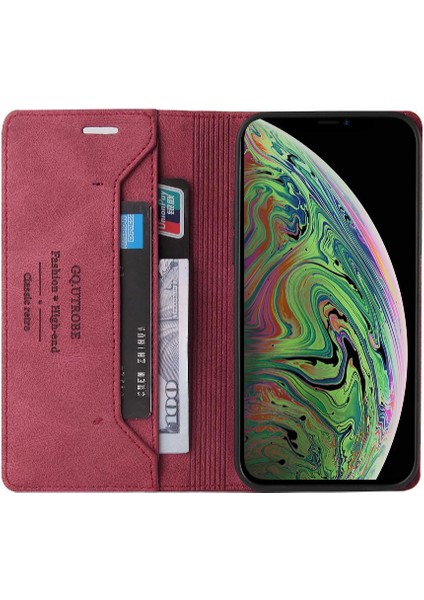 IPhone Xs Max Premium Deri Kickstand Iki Kart Yuvaları Premium Kılıf (Yurt Dışından)